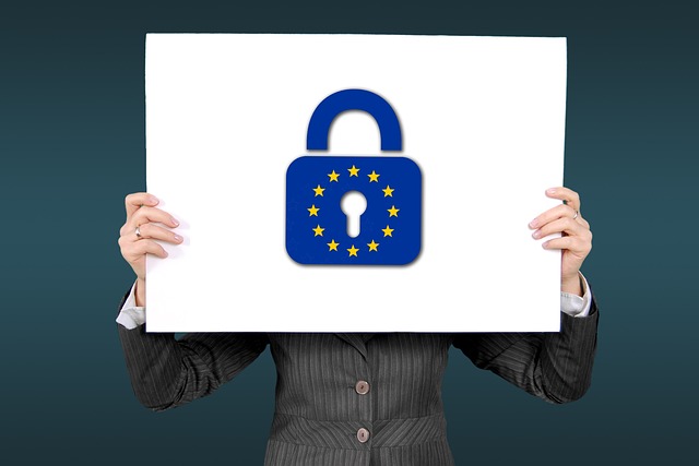 privacy and data protection illustration with lock and shield